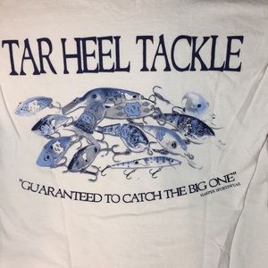 UNC Tarheel Tackle white/blue graphic T-shirt Sz S